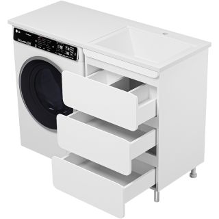 Напольная тумба под раковину Misty Чегет 120 R УТ000013837 белый